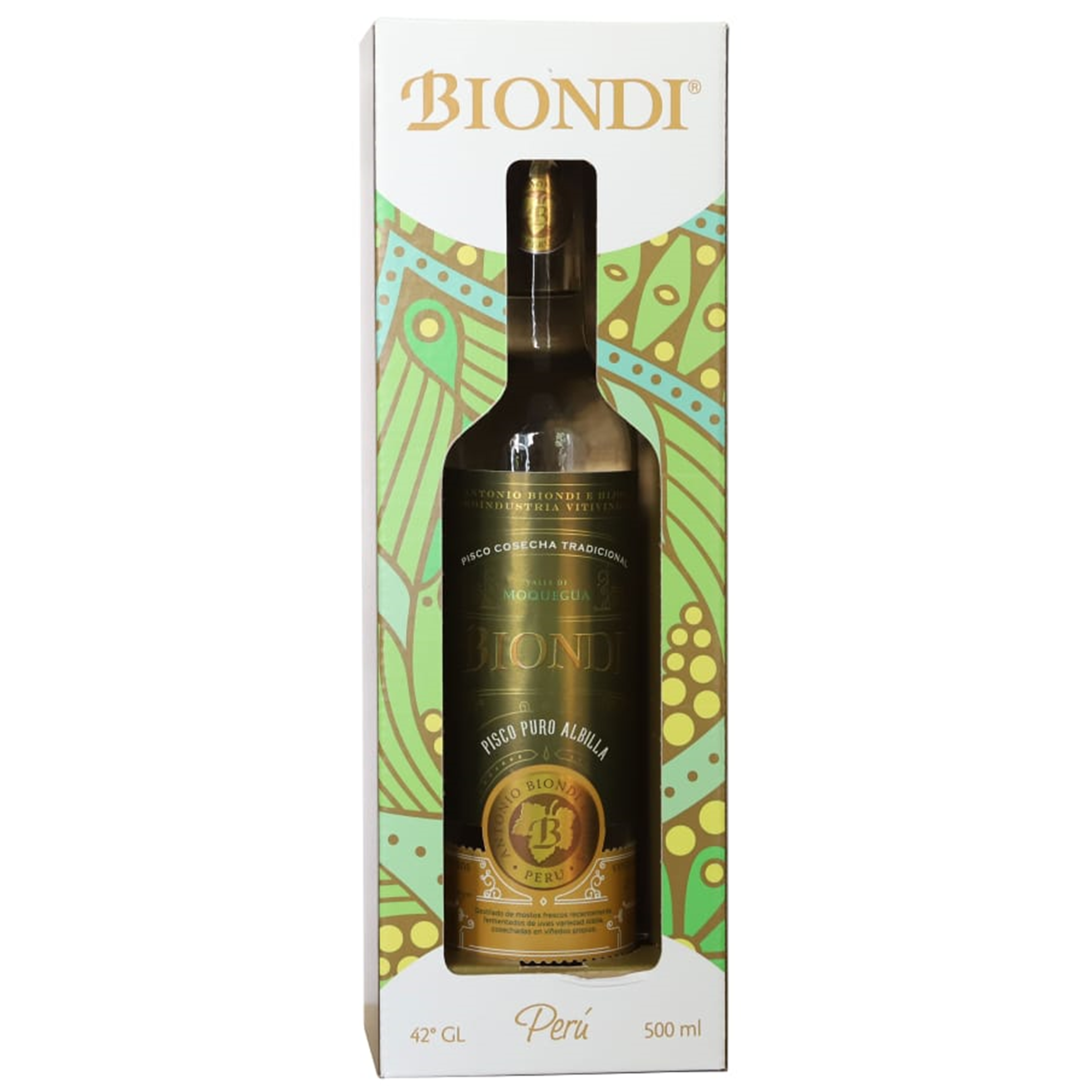 PISCO BIONDI TRADICIONAL ALBILLA x 500ML