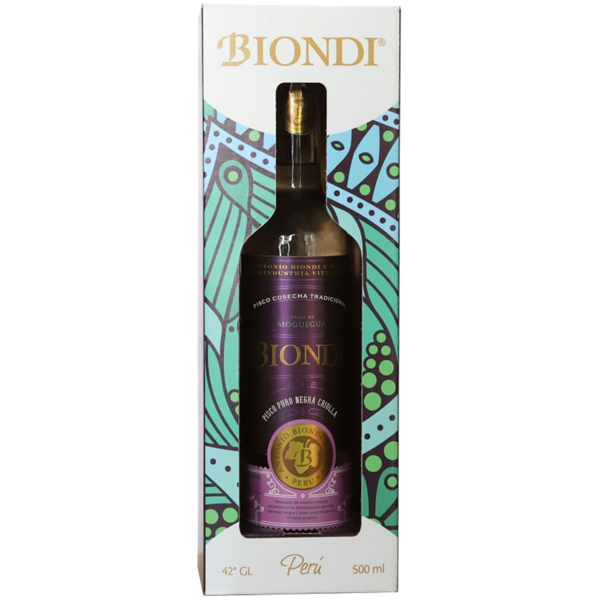 PISCO BIONDI TRADICIONAL NEGRA CRIOLLA x 500ML