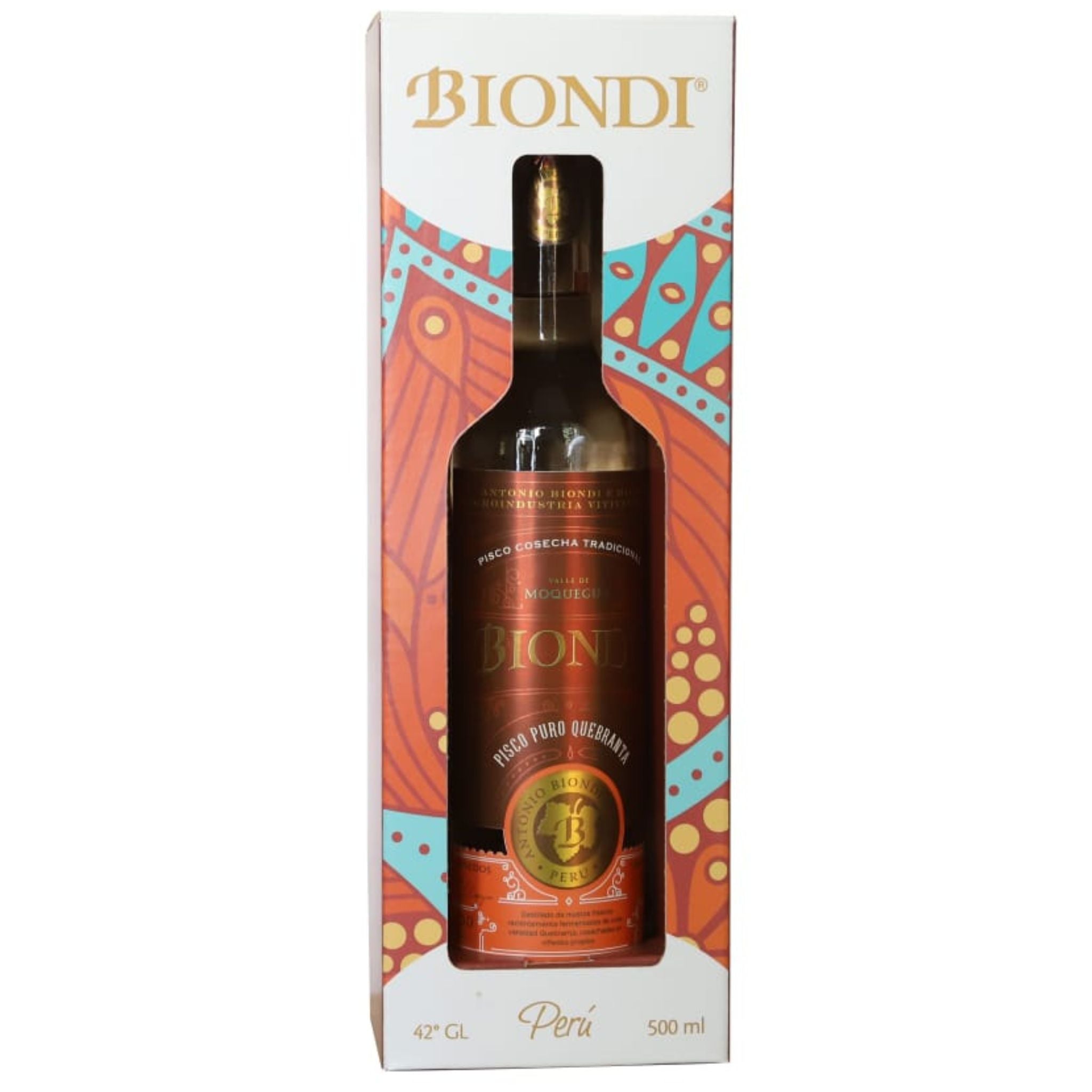 PISCO BIONDI TRADICIONAL QUEBRANTA x 500ML