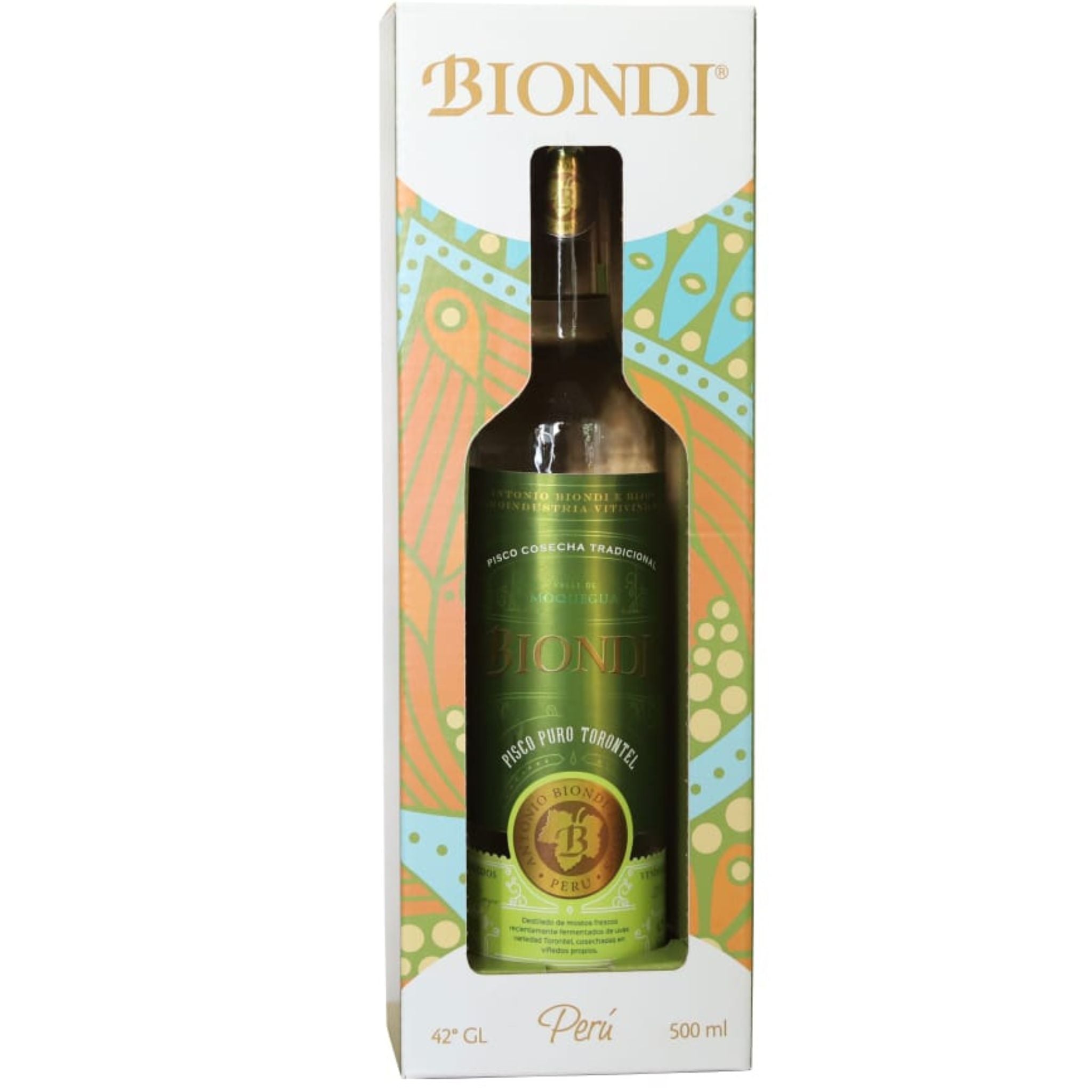 PISCO BIONDI TRADICIONAL TORONTEL x 500ML