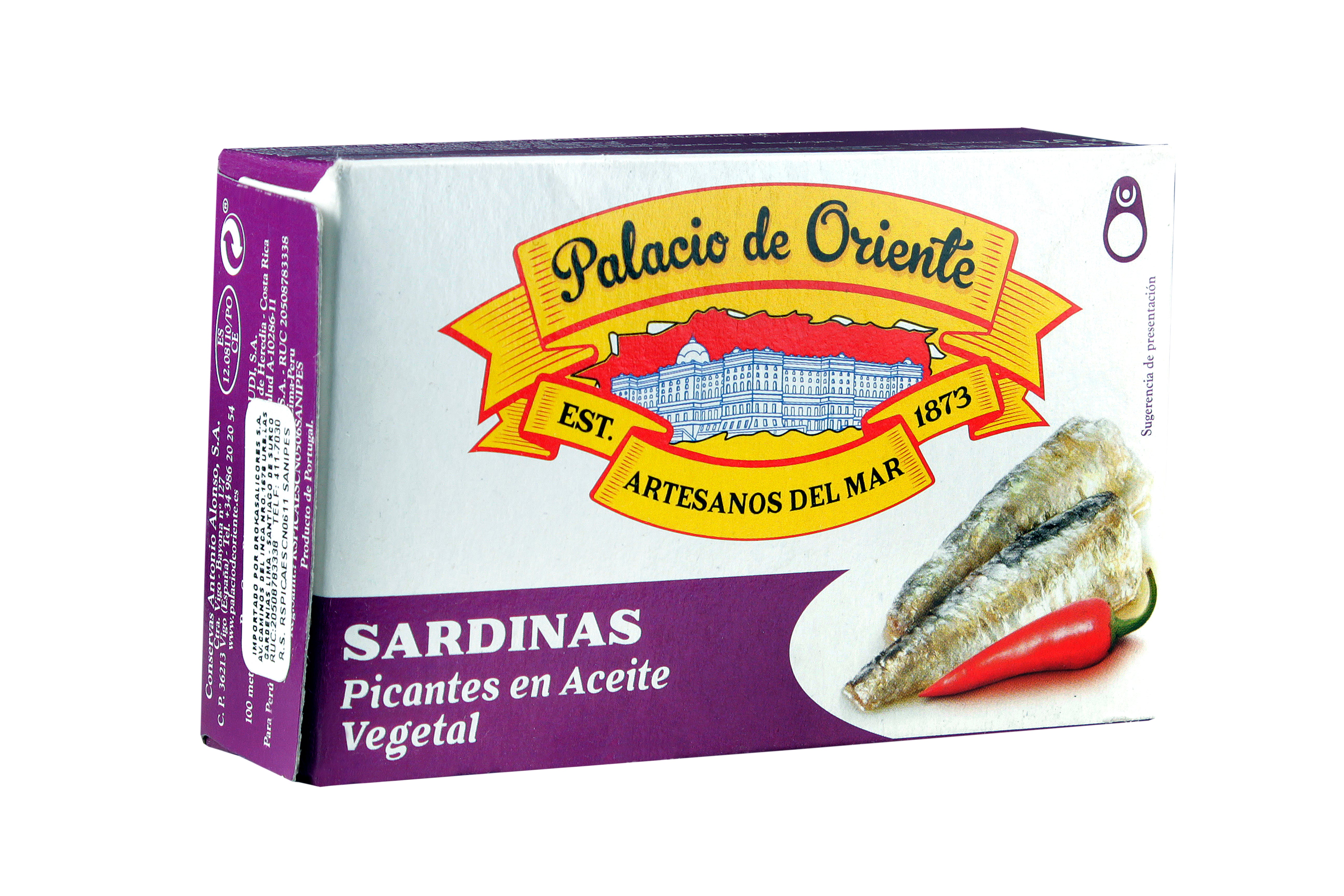 ENLATADO PALACIO DE ORIENTE SARDINAS PICANTES EN ACEITE VEGETAL x 111 GR