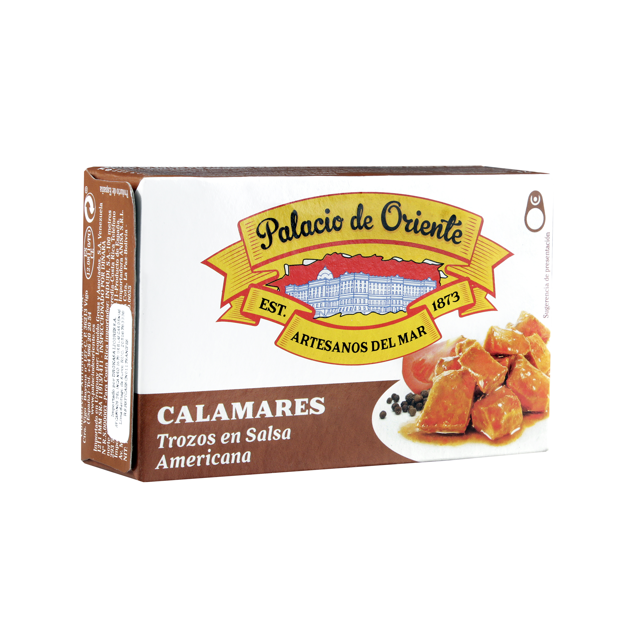 ENLATADO PALACIO DE ORIENTE CALAMARES EN TROZOS EN SALSA AMERICANA x 111GR